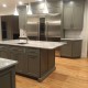 Contemporary gray kitchen with island