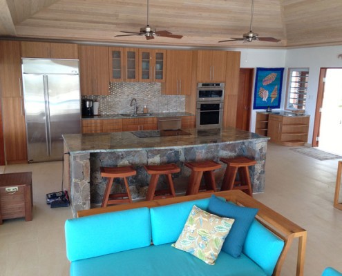 Contemporary kitchen with island and furniture