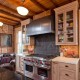 Traditional natural kitchen with range hood