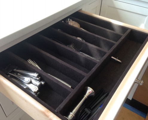 Contemporary white kitchen drawer